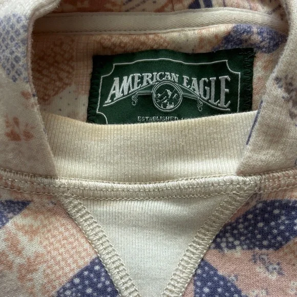 American Eagle Creams and Blues Geometric Design Hoodie Size XS - Picture 11 of 11